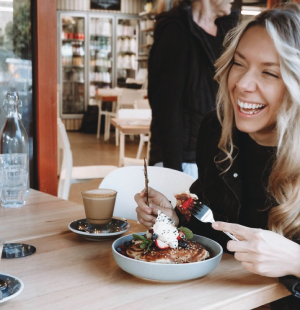 Women enjoying breakfast